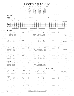 page one of Learning To Fly (Guitar Cheat Sheet)