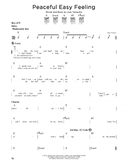 page one of Peaceful Easy Feeling (Guitar Cheat Sheet)