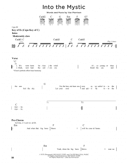 page one of Into The Mystic (Guitar Cheat Sheet)