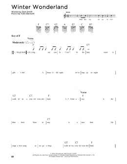 page one of Winter Wonderland (Guitar Cheat Sheet)