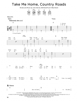 page one of Take Me Home, Country Roads (Guitar Cheat Sheet)