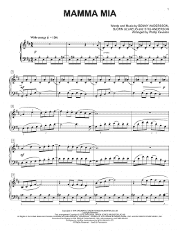 page one of Mamma Mia (arr. Phillip Keveren) (Piano Solo)