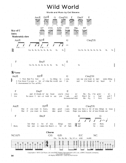 page one of Wild World (Guitar Cheat Sheet)