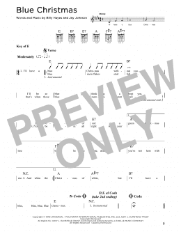 page one of Blue Christmas (Guitar Cheat Sheet)