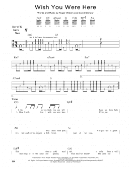 page one of Wish You Were Here (Guitar Cheat Sheet)