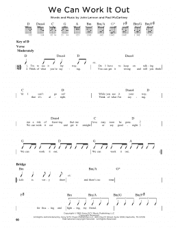 page one of We Can Work It Out (Guitar Cheat Sheet)