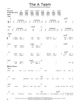 page one of The A Team (Guitar Cheat Sheet)