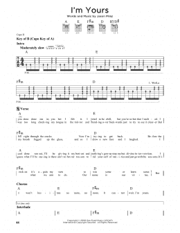 page one of I'm Yours (Guitar Cheat Sheet)