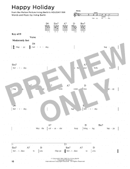 page one of Happy Holiday (Guitar Cheat Sheet)