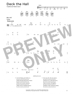 page one of Deck The Hall (Guitar Cheat Sheet)