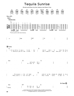 page one of Tequila Sunrise (Guitar Cheat Sheet)