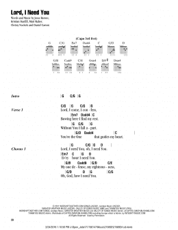 page one of Lord, I Need You (Guitar Chords/Lyrics)