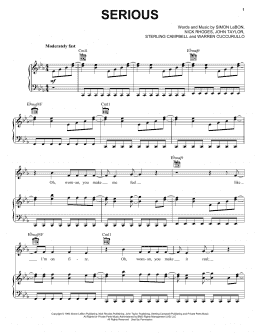 page one of Serious (Piano, Vocal & Guitar Chords (Right-Hand Melody))