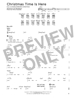 page one of Christmas Time Is Here (Guitar Cheat Sheet)