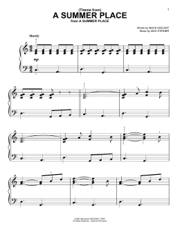 page one of (Theme From) A Summer Place (Easy Piano)