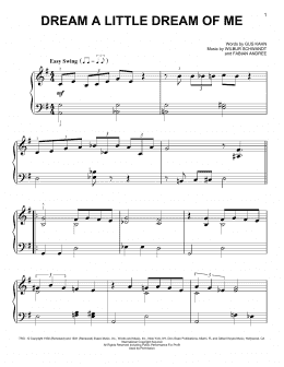 page one of Dream A Little Dream Of Me (Easy Piano)