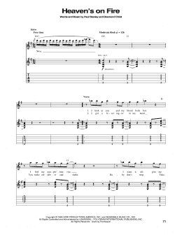 page one of Heaven's On Fire (Guitar Tab)