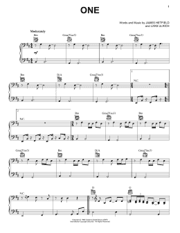 page one of One (Piano, Vocal & Guitar Chords (Right-Hand Melody))