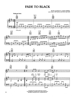 page one of Fade To Black (Piano, Vocal & Guitar Chords (Right-Hand Melody))