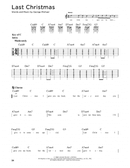 page one of Last Christmas (Guitar Cheat Sheet)