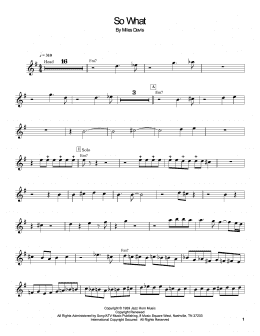 page one of So What (Trumpet Transcription)