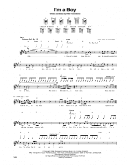 page one of I'm A Boy (Guitar Tab)