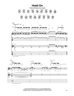 page one of Hold On (Guitar Tab)