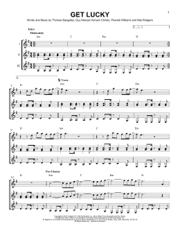 page one of Get Lucky (Guitar Ensemble)