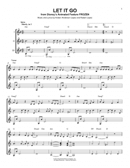 page one of Let It Go (from Frozen) (Guitar Ensemble)