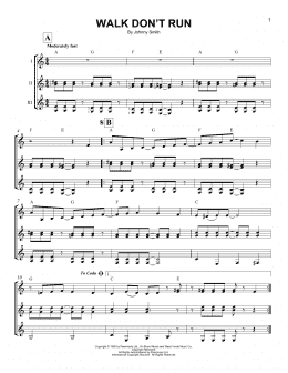 page one of Walk Don't Run (Guitar Ensemble)