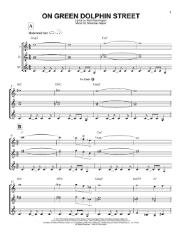 page one of On Green Dolphin Street (Guitar Ensemble)