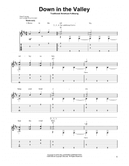 page one of Down In The Valley (Solo Guitar)