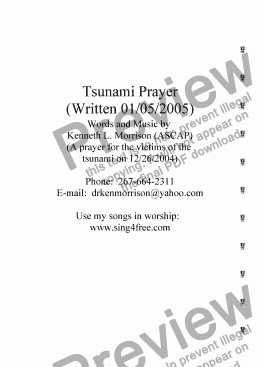 page one of Tsunami Prayer