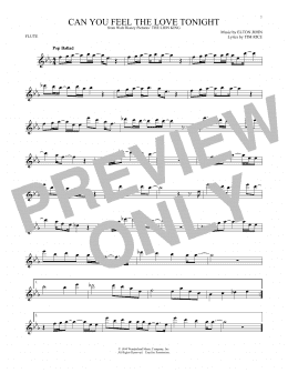 page one of Can You Feel The Love Tonight (from The Lion King) (Flute Solo)