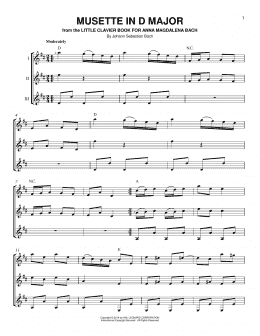 page one of Musette in D Major (Guitar Ensemble)