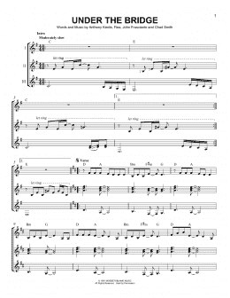 page one of Under The Bridge (Guitar Ensemble)