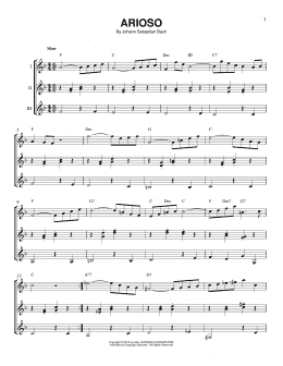 page one of Arioso (Guitar Ensemble)