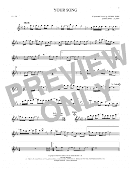 page one of Your Song (Flute Solo)