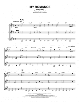 page one of My Romance (Guitar Ensemble)