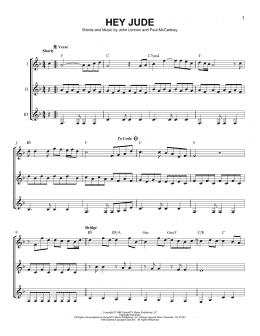 page one of Hey Jude (Guitar Ensemble)