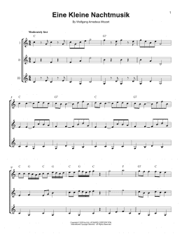 page one of Eine Kleine Nachtmusik (Guitar Ensemble)