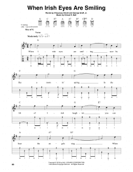 page one of When Irish Eyes Are Smiling (Banjo Tab)