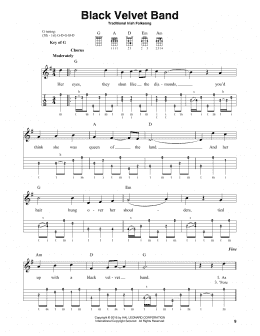 page one of Black Velvet Band (Banjo Tab)