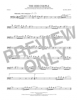 page one of The Odd Couple (Cello Solo)