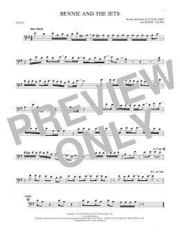 page one of Bennie And The Jets (Cello Solo)