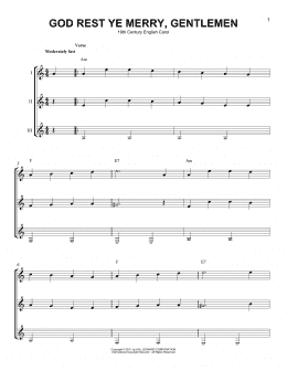 page one of God Rest Ye Merry, Gentlemen (Guitar Ensemble)