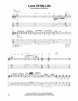 page one of Love Of My Life (Guitar Tab)