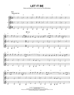 page one of Let It Be (Guitar Ensemble)