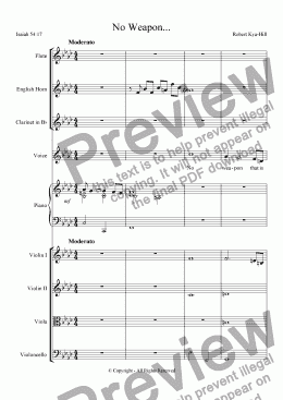 page one of No Weapon...[Mixed Ensemble]