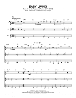 page one of Easy Living (Guitar Ensemble)